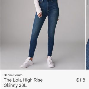 Aritzia Denim Forum Lola High Rise Skinny